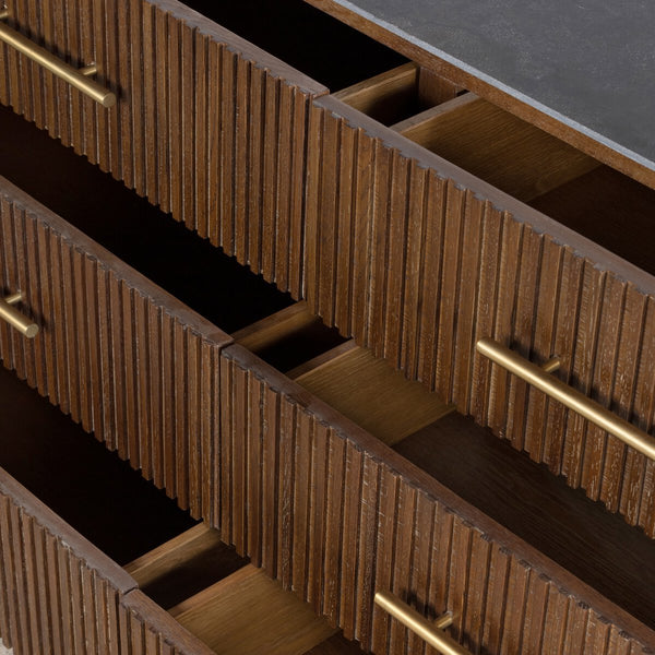 6 Drawer Channeled Dresser