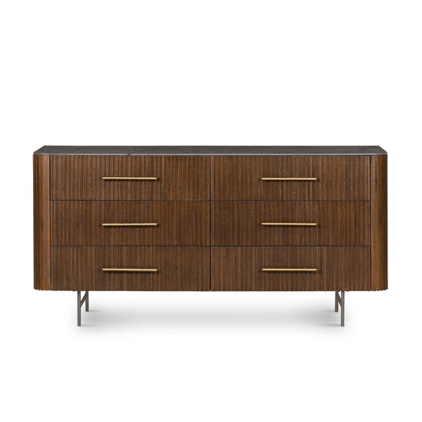 6 Drawer Channeled Dresser