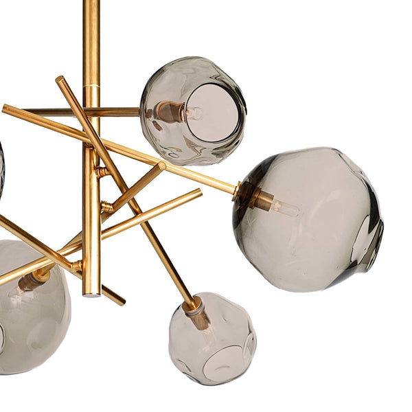Molten Chandelier With Smoke Glass