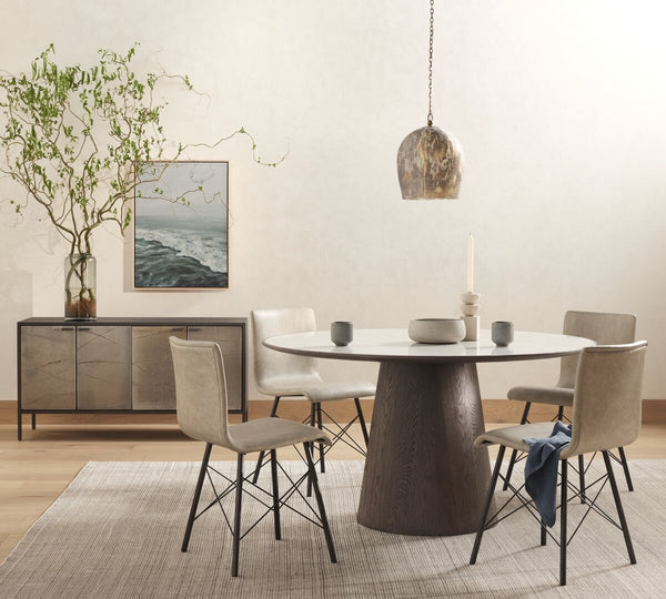 Wood & Marble Dining Table