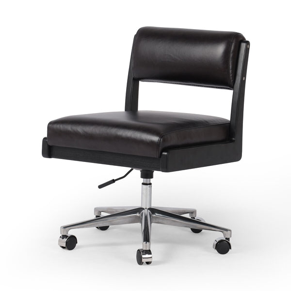 Leather Armless Desk Chair