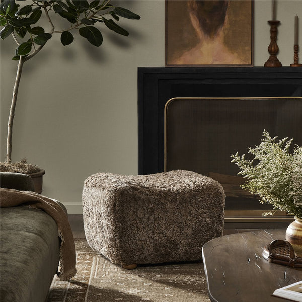 Amber Lewis Shearling Ottoman