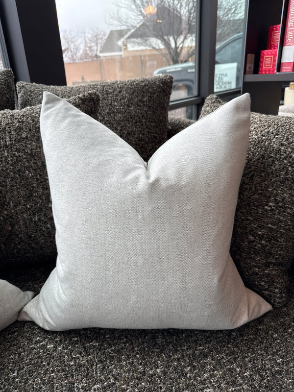 Grey Herringbone Pillow with Insert
