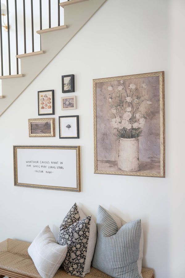 Muted Watercolor Lakeside Framed Antique Art