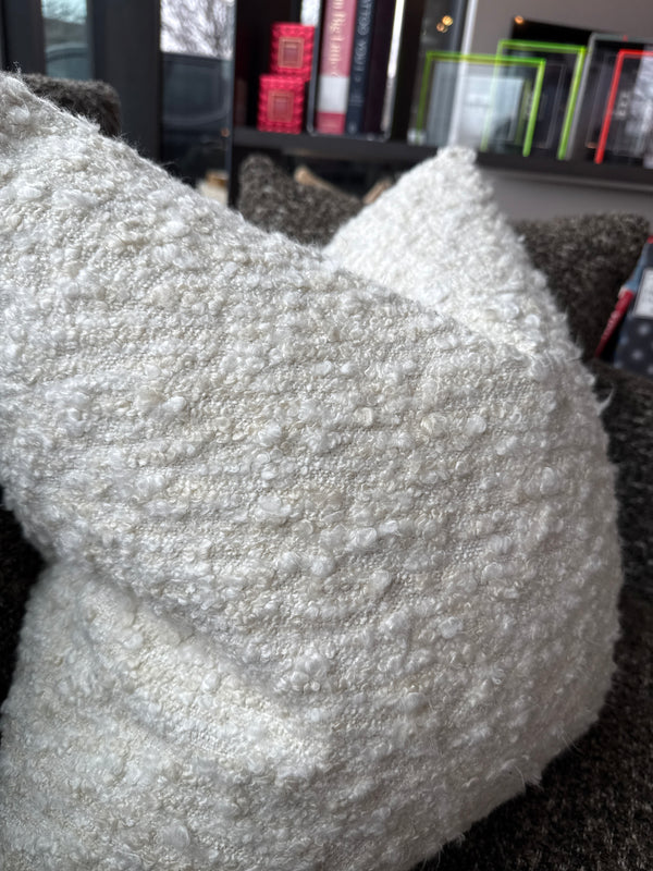 White Boucle Pillow with Insert