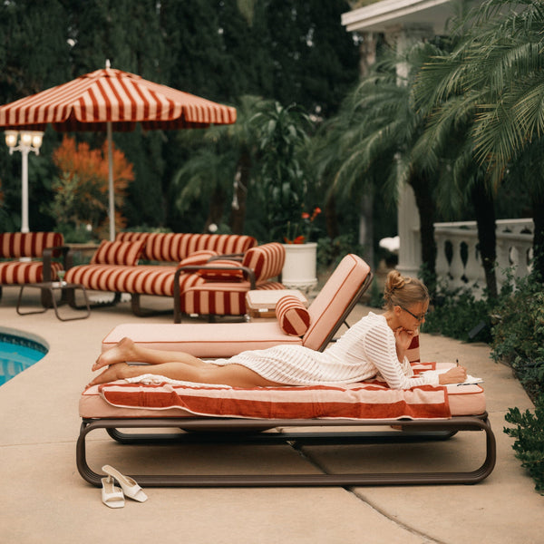 The Beach Towel / Terry Terracotta Stripe