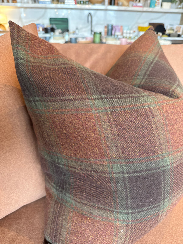 Vintage Tartan Pillow with Insert
