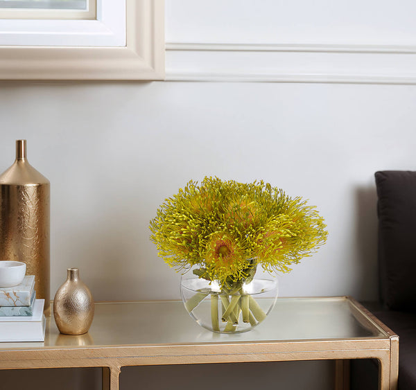 Green Protea in Glass Bubble