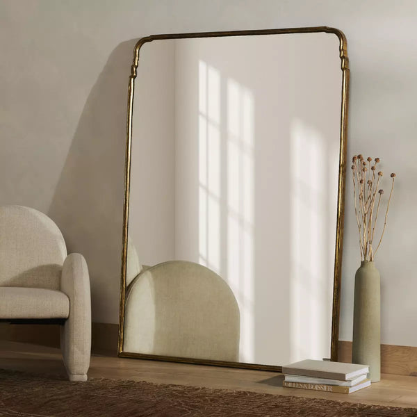 Antiqued Gold Leaf Floor Mirror