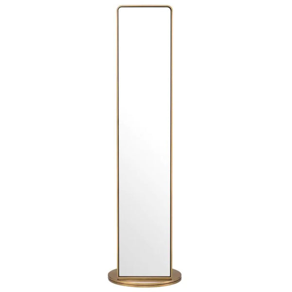 Brass Floor Mirror with Coatrack