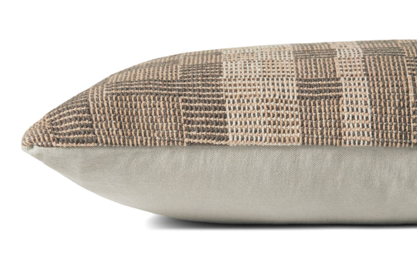 Amber Lewis x Loloi Bea Charcoal / Natural 13'' x 21'' Cover w/Poly Pillow
