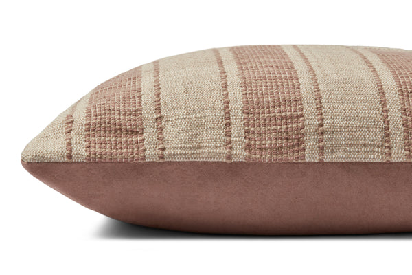 Amber Lewis x Loloi PAL0002 Natural / Rust 22" x 22" Cover w/Poly Pillow