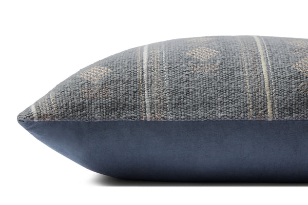 Amber Lewis x Loloi PAL0007 Denim 22" x 22" Cover w/Down Pillow