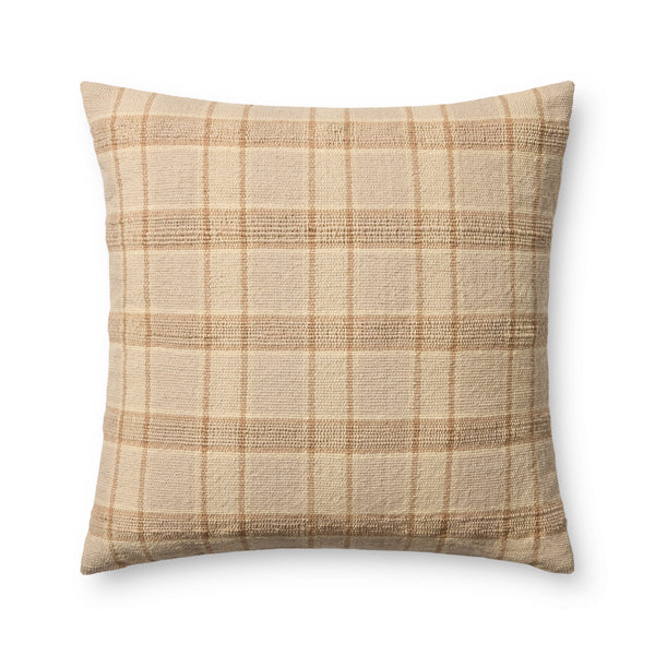 Amber Lewis x Loloi Golden Natural / Multi 22'' x 22'' Cover w/Poly Pillow