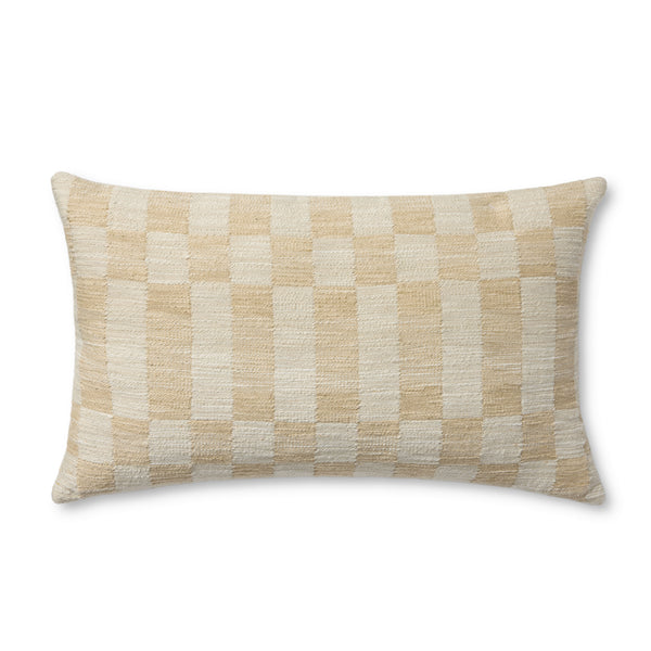 Amber Lewis x Loloi Adams Sand / Ivory 13'' x 21'' Cover w/Poly Pillow