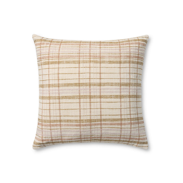 Amber Lewis x Loloi Avalon Wheat / Multi 22'' x 22'' Cover w/Poly Pillow