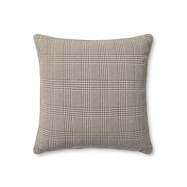 Amber Lewis x Loloi Navarro Grey 22'' x 22'' Cover w/Poly Pillow