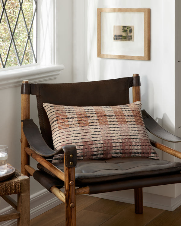 Amber Lewis x Loloi PAL0010 Ivory / Brown 13" x 21" Cover Only Pillow