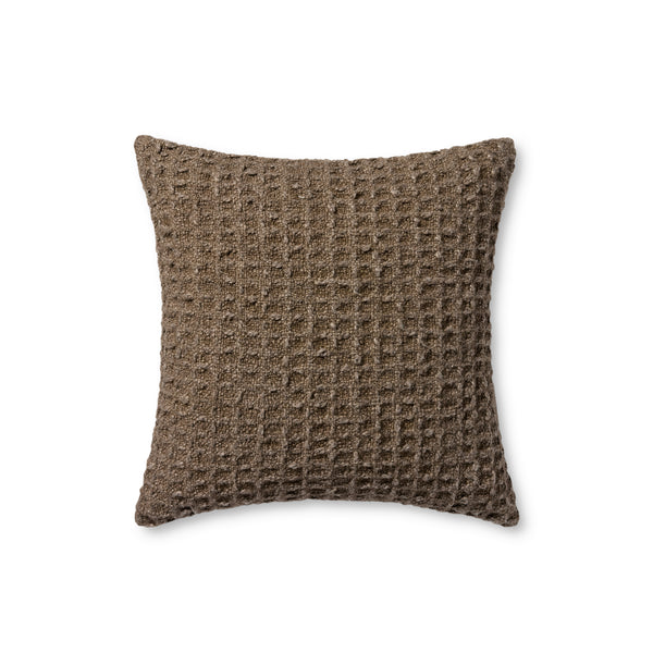 Amber Lewis x Loloi Alinah Brown 22'' x 22'' Cover w/Poly Pillow