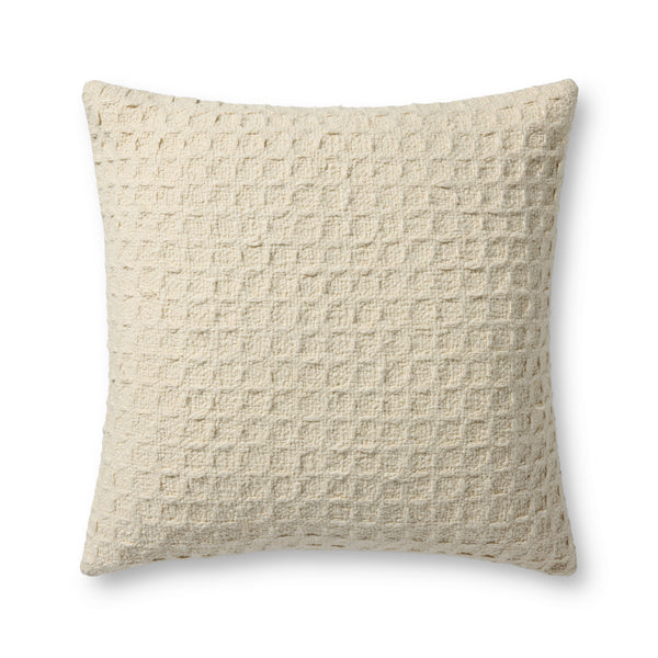 Amber Lewis x Loloi Alinah Ivory 22'' x 22'' Cover w/Poly Pillow