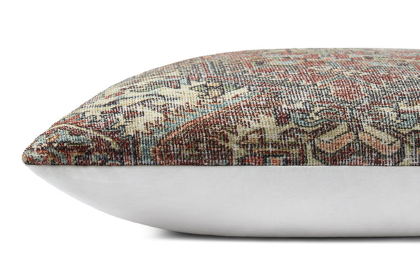 Amber Lewis x Loloi PAL0016 Rust / Multi 18" x 18" Cover Only Pillow