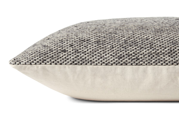 Amber Lewis x Loloi Claudette Charcoal / Grey 22'' x 22'' Cover w/Poly Pillow