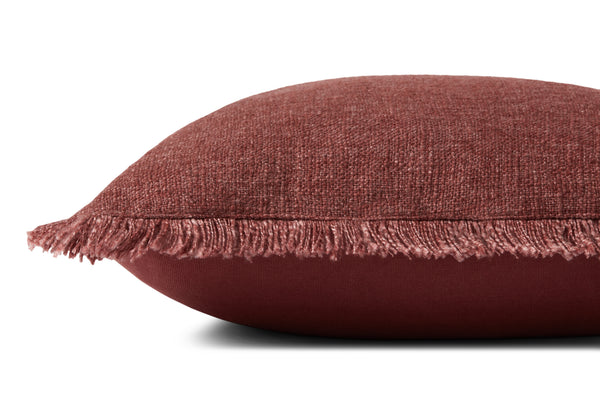 Amber Lewis x Loloi Sable PAL0033 Wine 18'' x 18'' Cover w/Poly Pillow