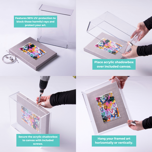 Modern Acrylic Shadowbox with Linen Canvas - UV Grade