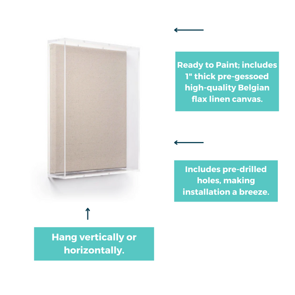 Modern Acrylic Shadowbox with Linen Canvas - UV Grade