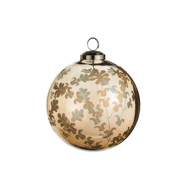 Etched Floral Ball Ornament