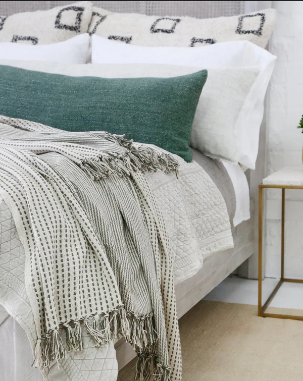 Jagger Oversized Throw - Ivory/ Moss