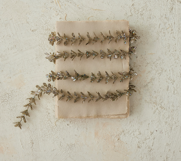Faux Boxwood Garland with Glitter