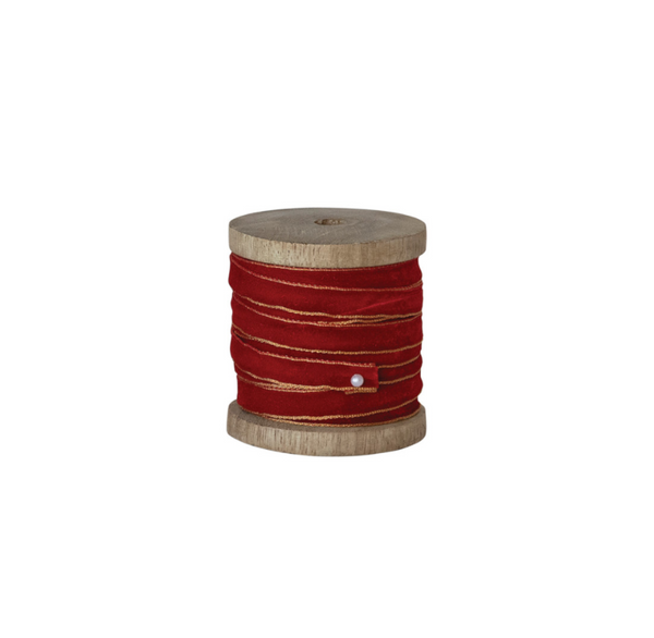 Velvet Ribbon with Gold Edges