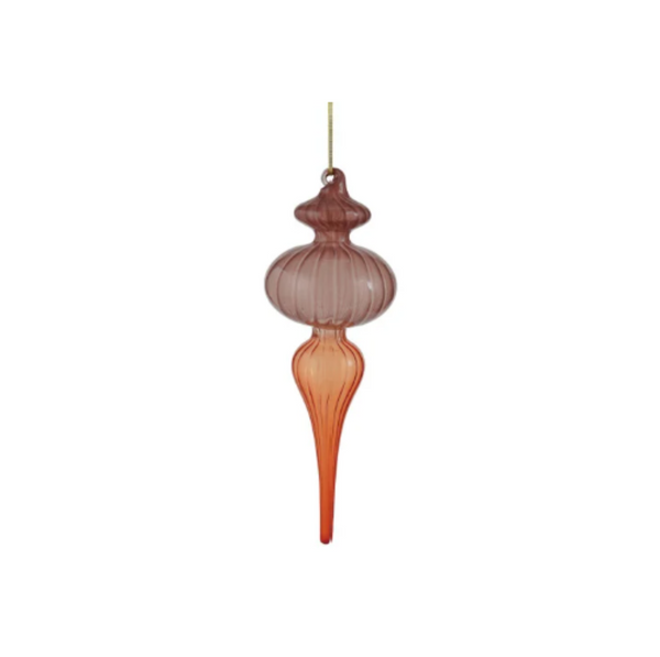 Two Tone Glass Finial Ornaments