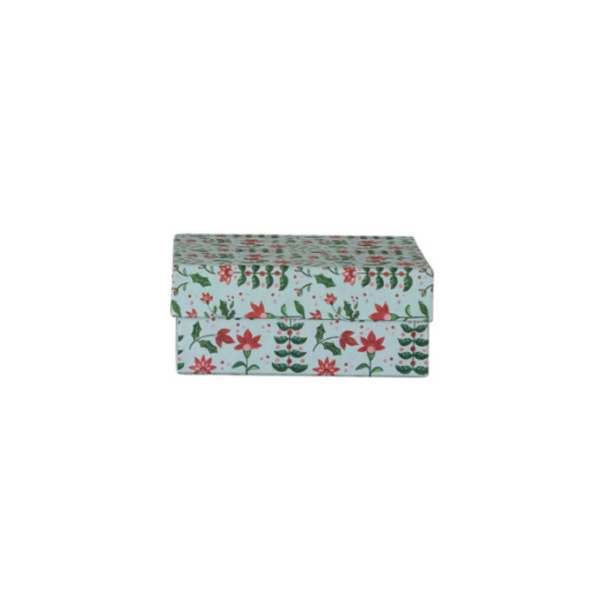 Paper Gift Box with Botanical Pattern
