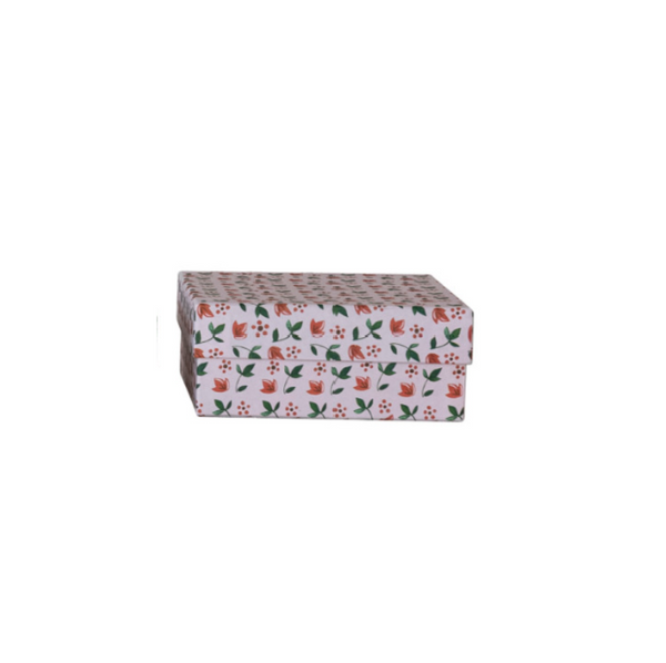 Paper Gift Box with Botanical Pattern