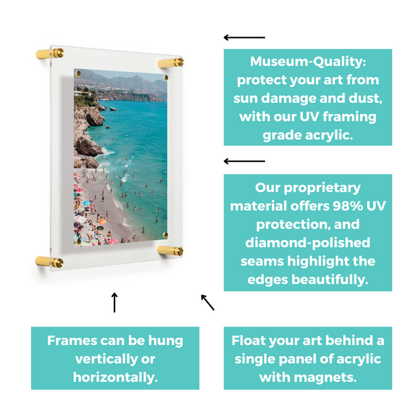 Easy Change Lucite Float Frame + Magnets