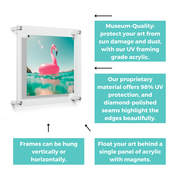 Easy Change Lucite Float Frame + Magnets