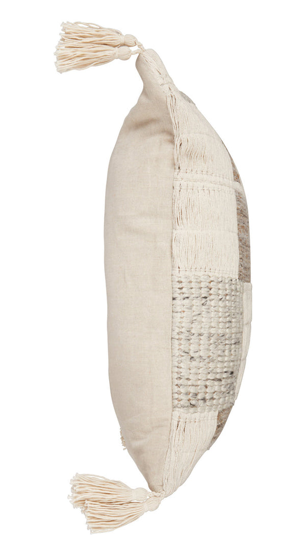 Gray/Ivory Tassel Pillow - 22x22
