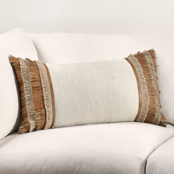 Leather Fringe Pillow