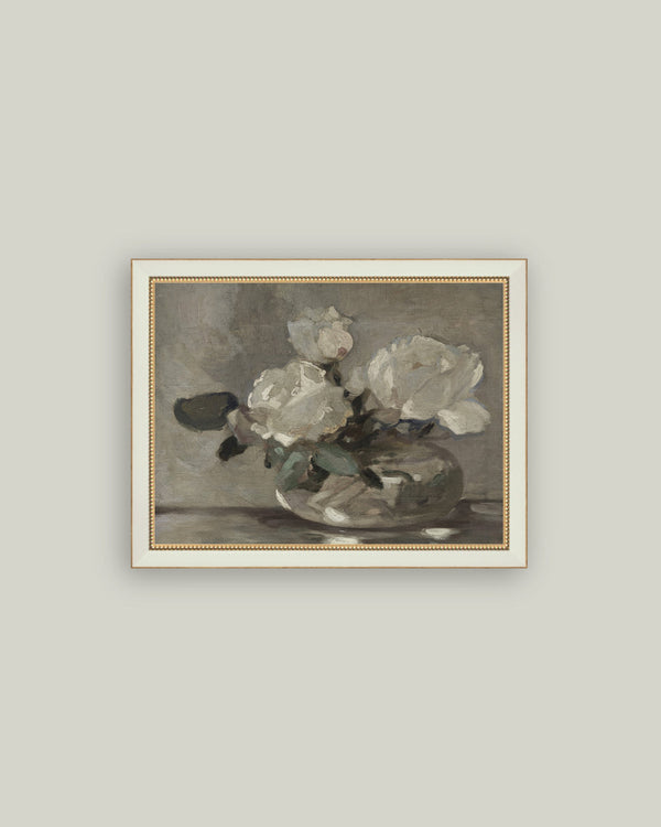 White Rose Vase