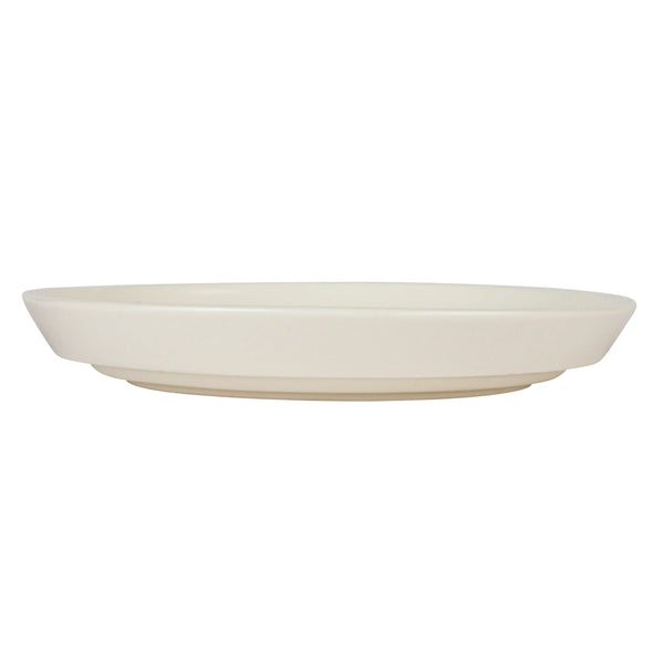 Stoneware Serving Dishes with Wood Pedestals