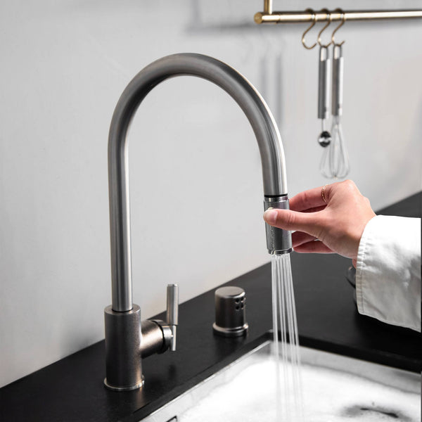 KITCHEN FAUCET / PULL-OUT WITH DUAL SPRAY / LINEAR