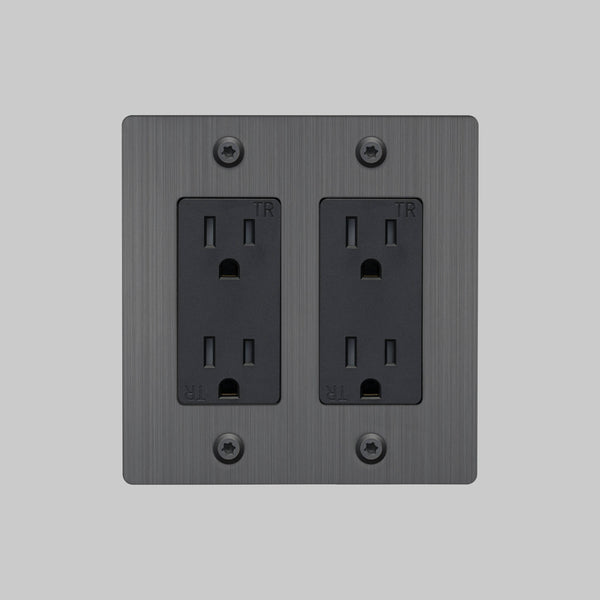 2G DUPLEX OUTLET / LINEAR / WITHOUT LOGO