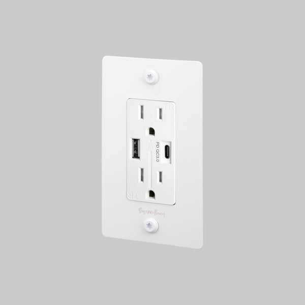 1G DUPLEX OUTLET / USB A + C / LINEAR / WITH LOGO