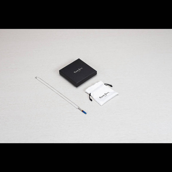 NECKLACE / VERTICAL / LINEAR / BURNT STEEL