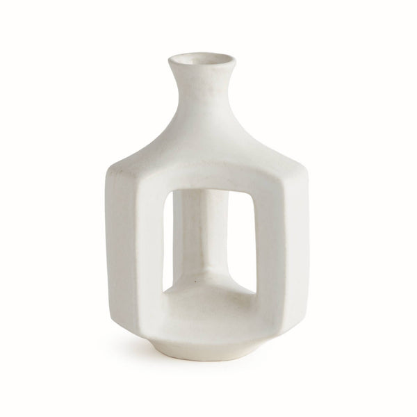 Sonya Vase Short, White