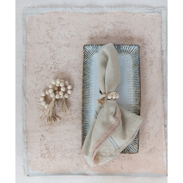 Wood Bead Napkin Rings - Set of 4