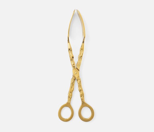 Hammered Gold Serving Tongs