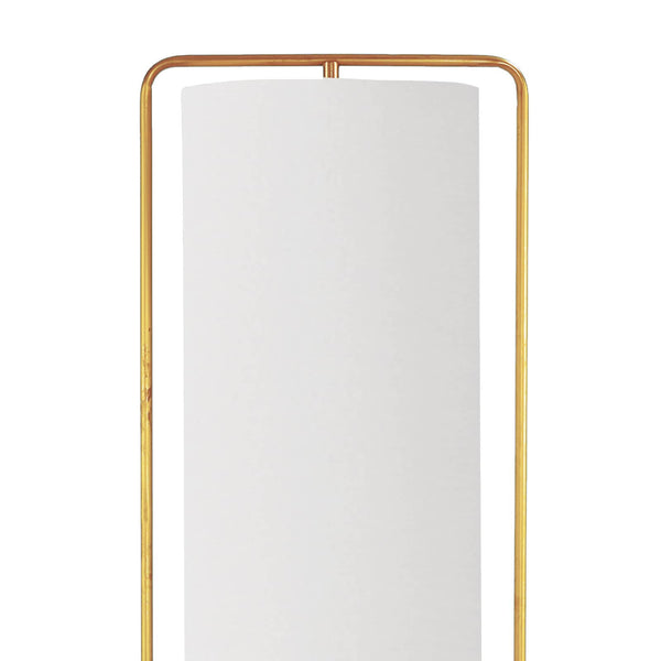 Geo Rectangular Floor Lamp - The crisp natural linen shade is ensconced in a tu